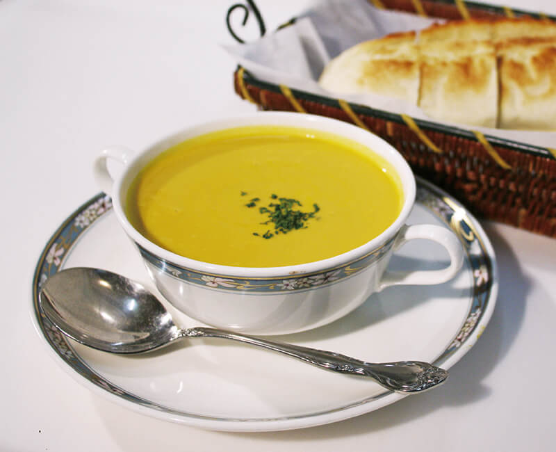 Pumpkin soup with Bread Image